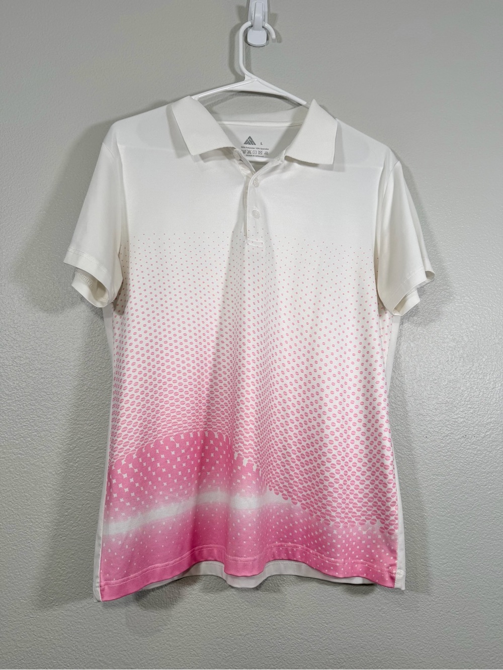 ZITY Shirt Polo Short Sleeve Fast Dry Lightweight Golf Tennis Women Pink White L